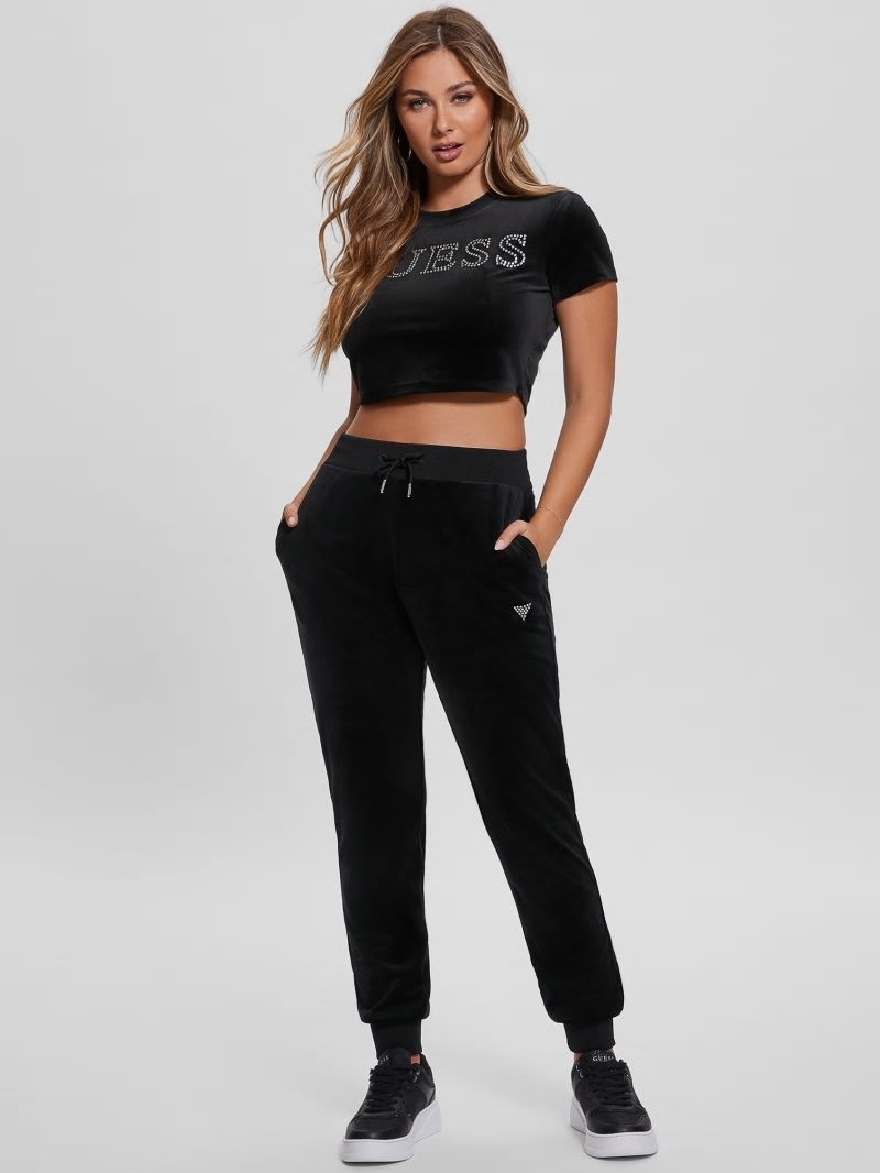 Guess Eco Couture Velvet Joggers - Black Guess Eco Couture Velvet Joggers - Black