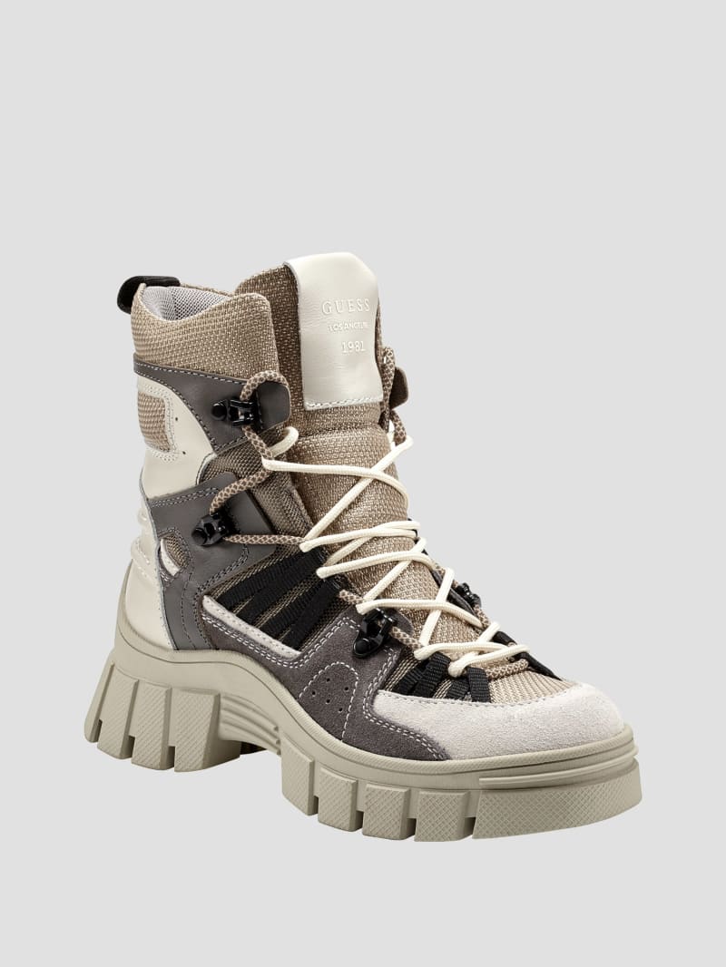 Guess Haler Hiker Boots - Medium Natural 101 Guess Haler Hiker Boots - Medium Natural 101