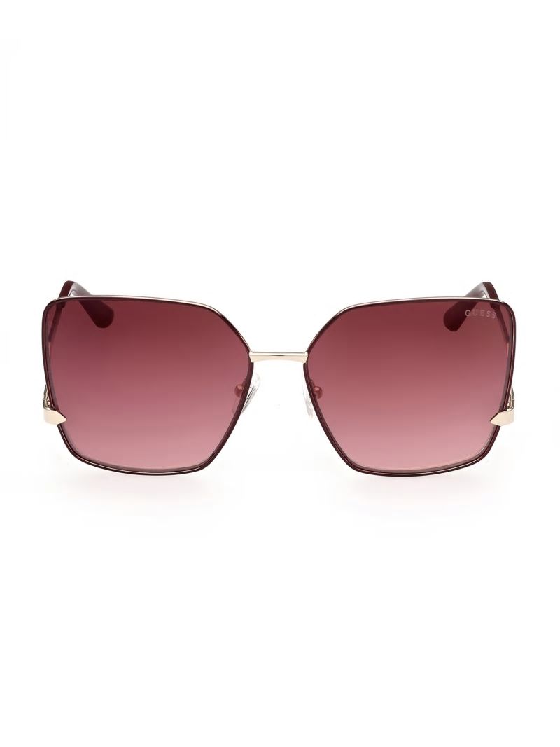Guess Oversized Square Zigzag Sunglasses - Gold Guess Oversized Square Zigzag Sunglasses - Gold