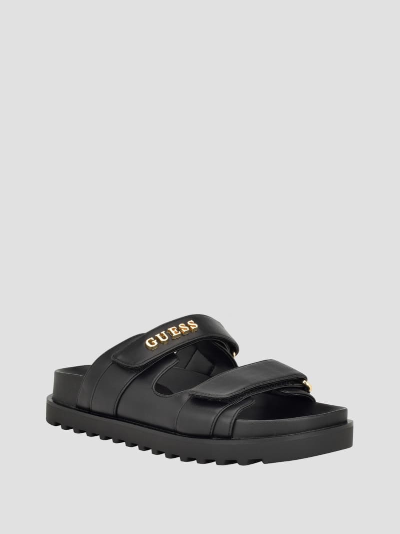Guess Fabulon Two-Strap Slides - Black 001 Guess Fabulon Two-Strap Slides - Black 001
