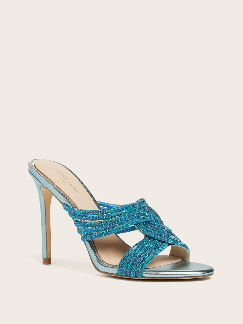 Guess Rhinestone Strappy Heel - Mid Blue Guess Rhinestone Strappy Heel - Mid Blue