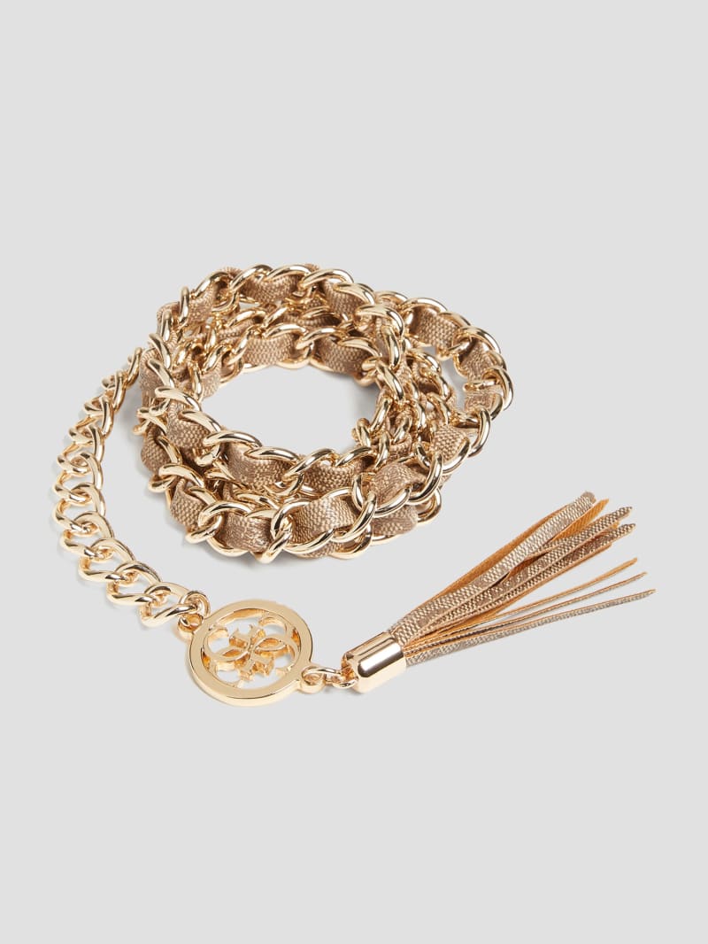 Guess Latte Logo Chain Belt - Nude Guess Latte Logo Chain Belt - Nude