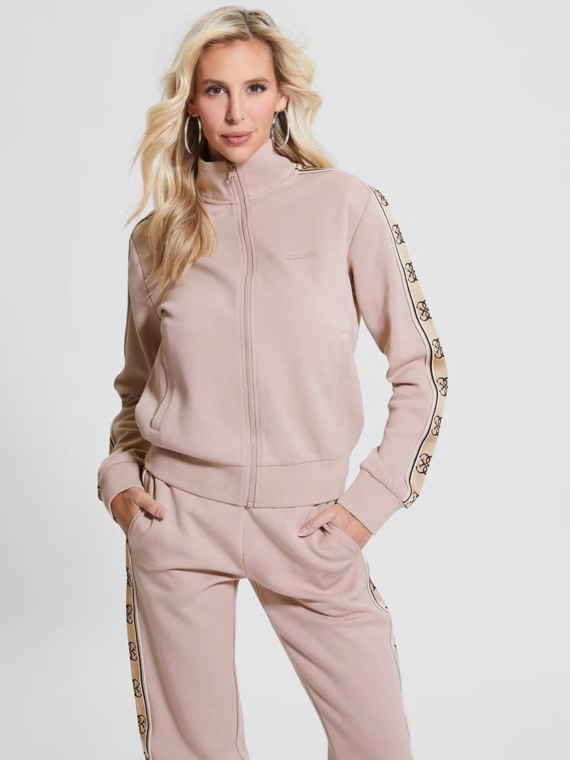 Guess Eco Britney Full-Zip Sweatshirt - Posh Taupe Guess Eco Britney Full-Zip Sweatshirt - Posh Taupe