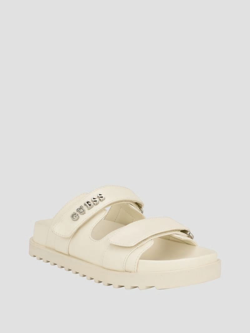 Guess Fabulon Two-Strap Slides - Ivory 150 Guess Fabulon Two-Strap Slides - Ivory 150