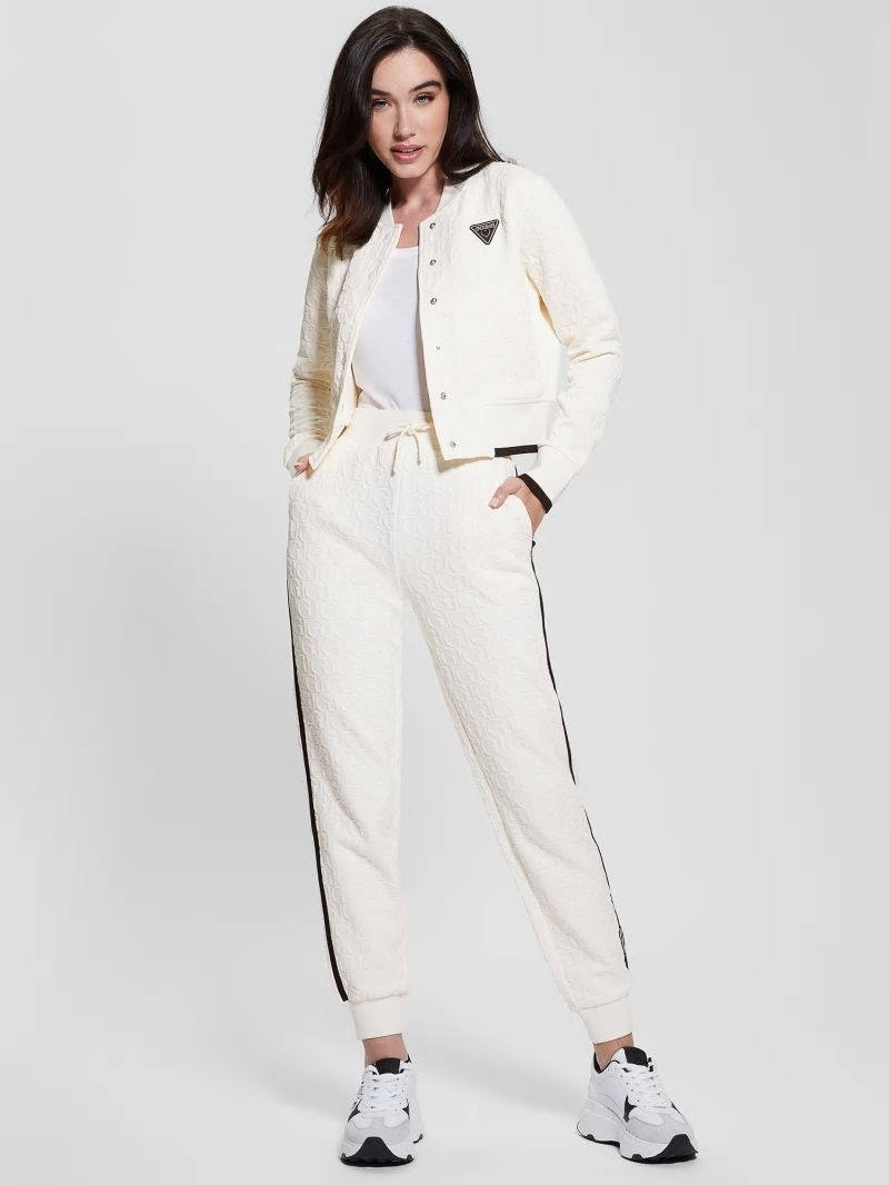 Guess Cheri Signature Pants - Gj Sprit White Jacquard Guess Cheri Signature Pants - Gj Sprit White Jacquard