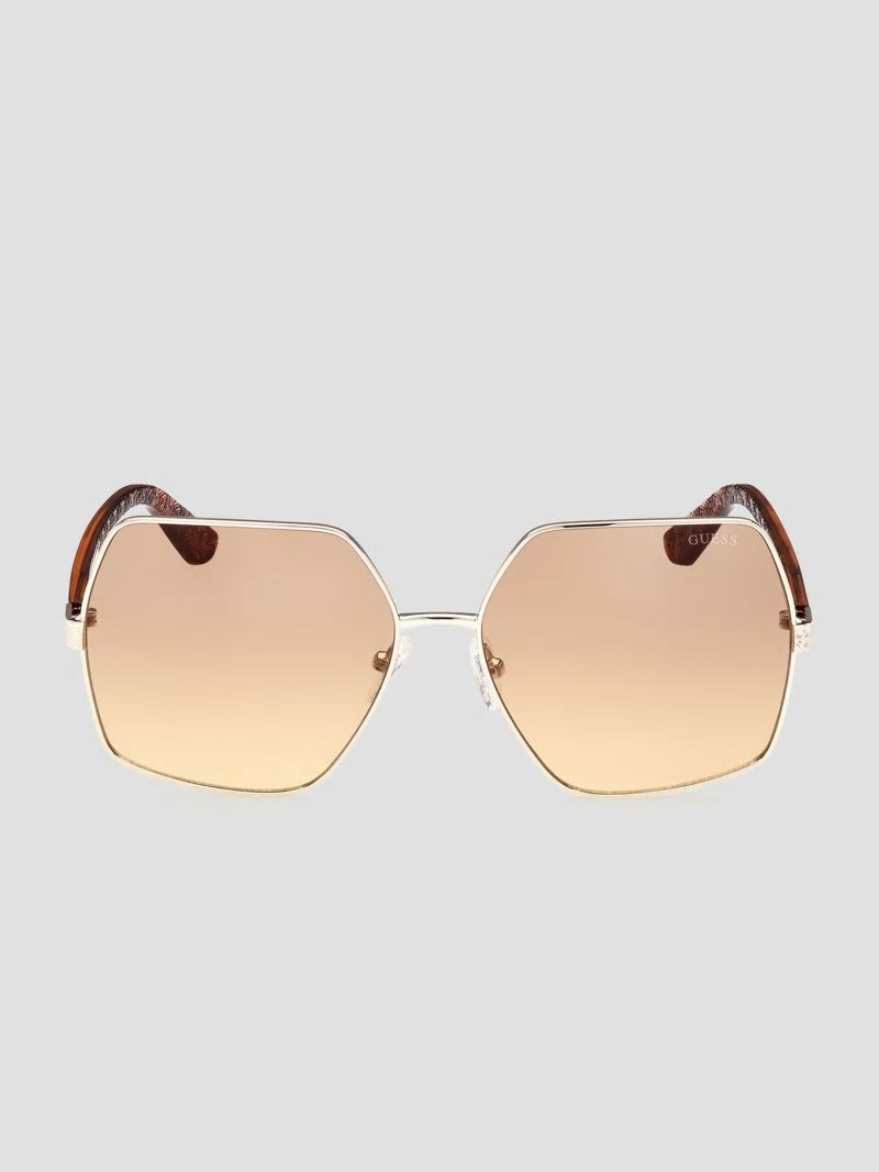 Guess Aurora Oversized Trim Sunglasses - Tortoise Guess Aurora Oversized Trim Sunglasses - Tortoise