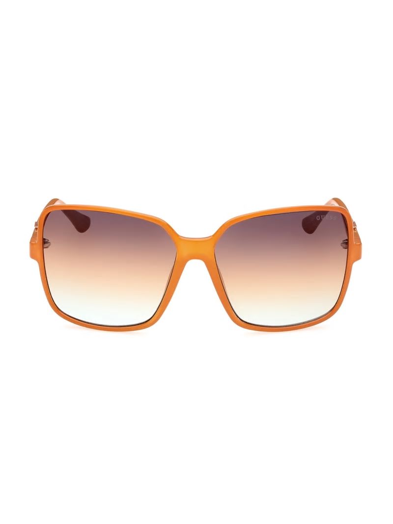 Guess Oversized Square Logo Sunglasses - Neon Orange Guess Oversized Square Logo Sunglasses - Neon Orange