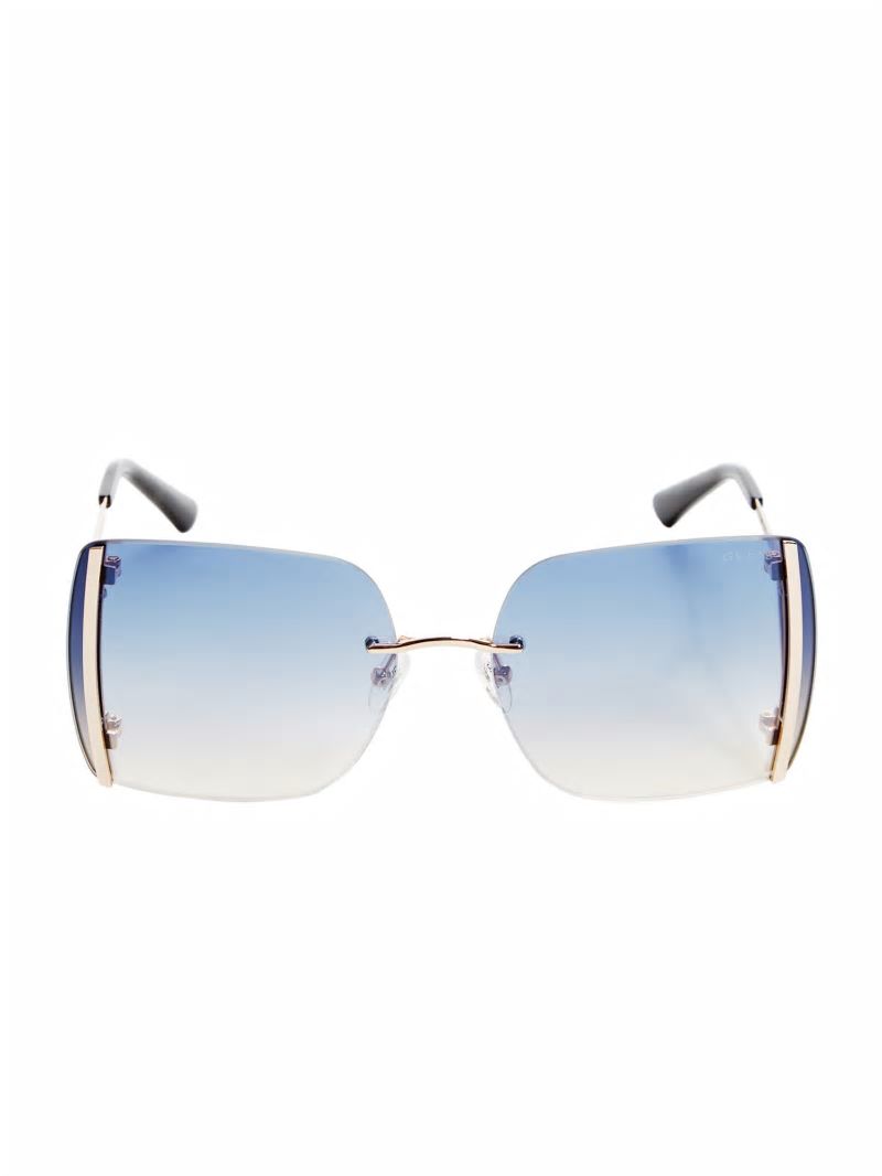 Guess Gold Rimless Square Sunglasses - Gold Guess Gold Rimless Square Sunglasses - Gold