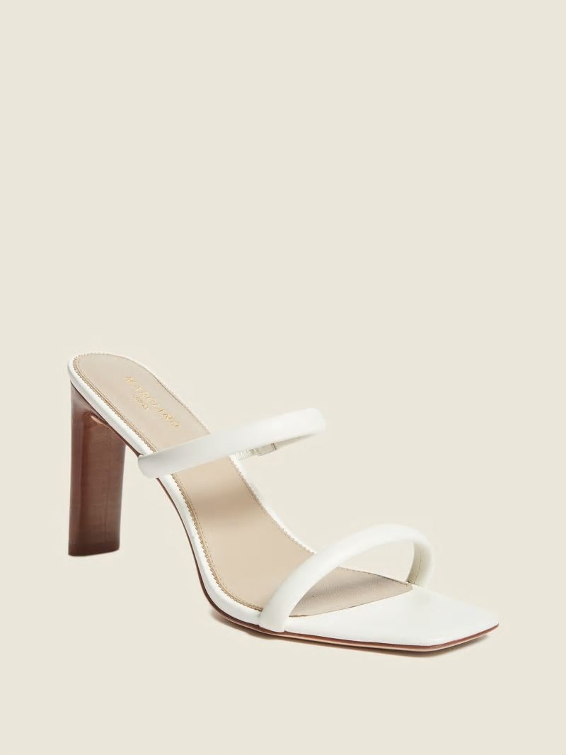 Guess Pearl Leather Double Strap Sandal - Ivory Guess Pearl Leather Double Strap Sandal - Ivory