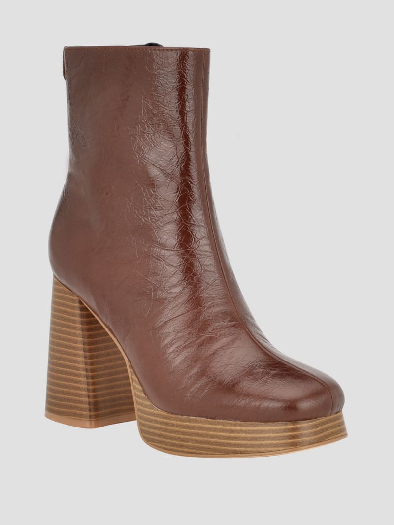 Guess Danca Platform Booties - Medium Brown Guess Danca Platform Booties - Medium Brown
