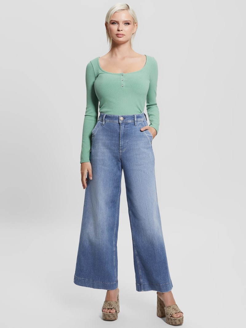 Guess Dakota Cropped Wide-Leg Jeans - Genial Guess Dakota Cropped Wide-Leg Jeans - Genial